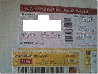 Paket aus Offenburg